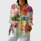 Leichte und farbenfrohe Druckbluse - Aquarell Bunt