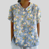 Blumenoberteil Eleganter Komfort - Gänseblümchen Blau