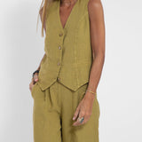Aira - Ensemble mit Knopfweste und weiter Hose
