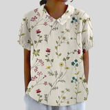 Blumenoberteil Eleganter Komfort - Wildblumen Creme