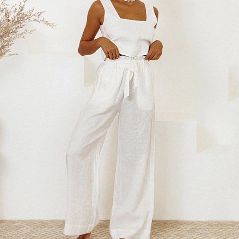 Megan - Minimalistisches Ensemble mit Top und Schlaghose