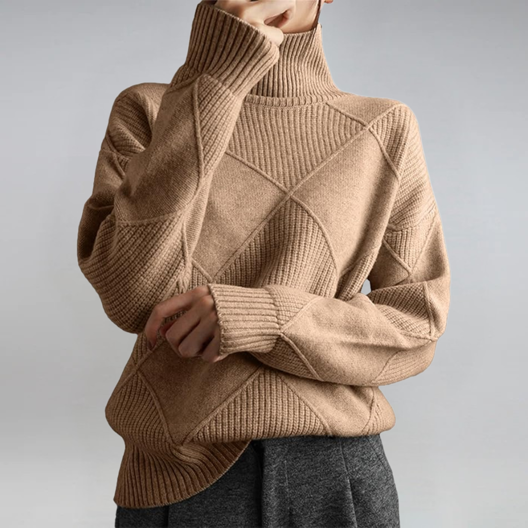 Lauren | Luxuriöser Feinstrickpullover mit Stehkragen