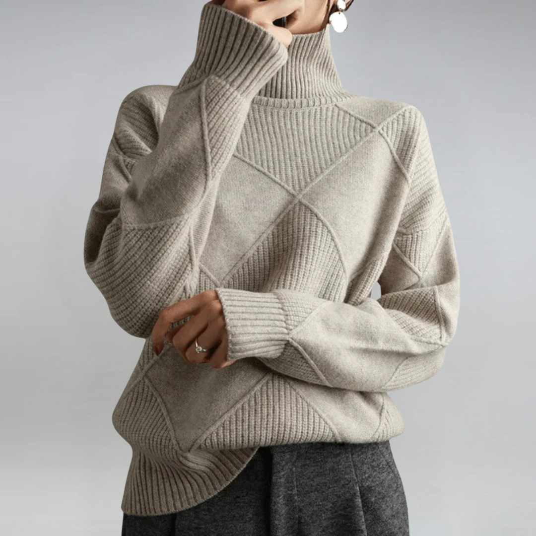 Lauren | Luxuriöser Feinstrickpullover mit Stehkragen