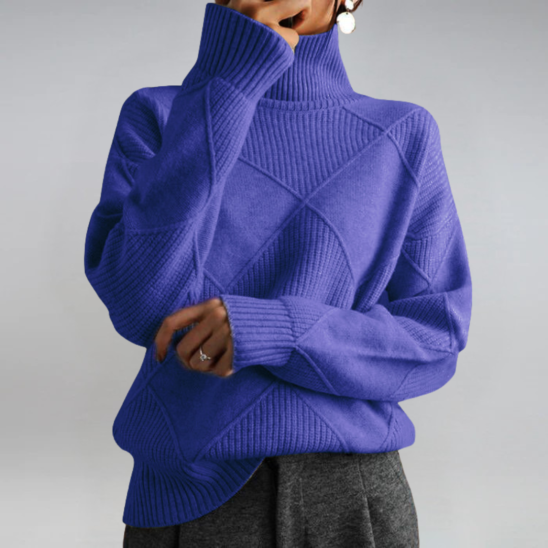 Lauren | Luxuriöser Feinstrickpullover mit Stehkragen