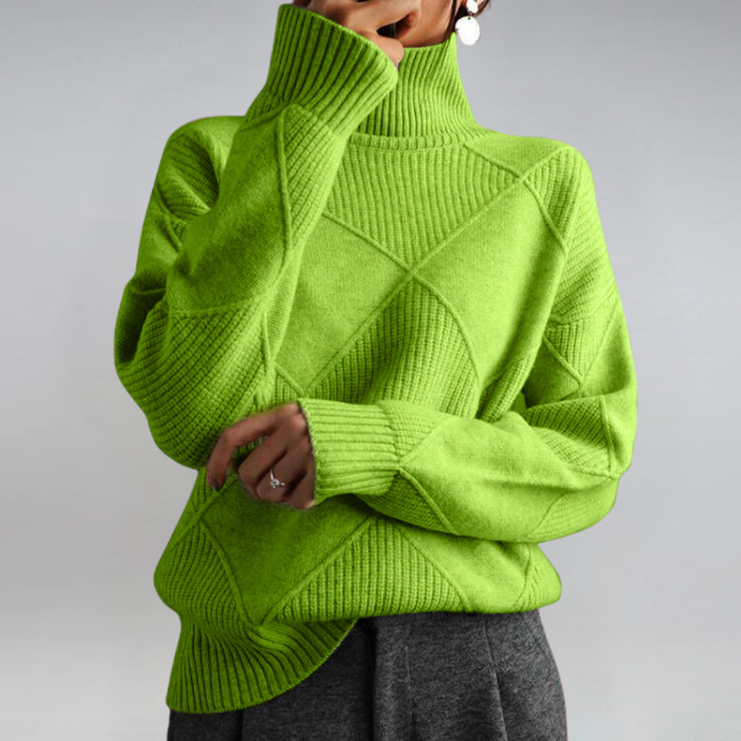 Lauren | Luxuriöser Feinstrickpullover mit Stehkragen