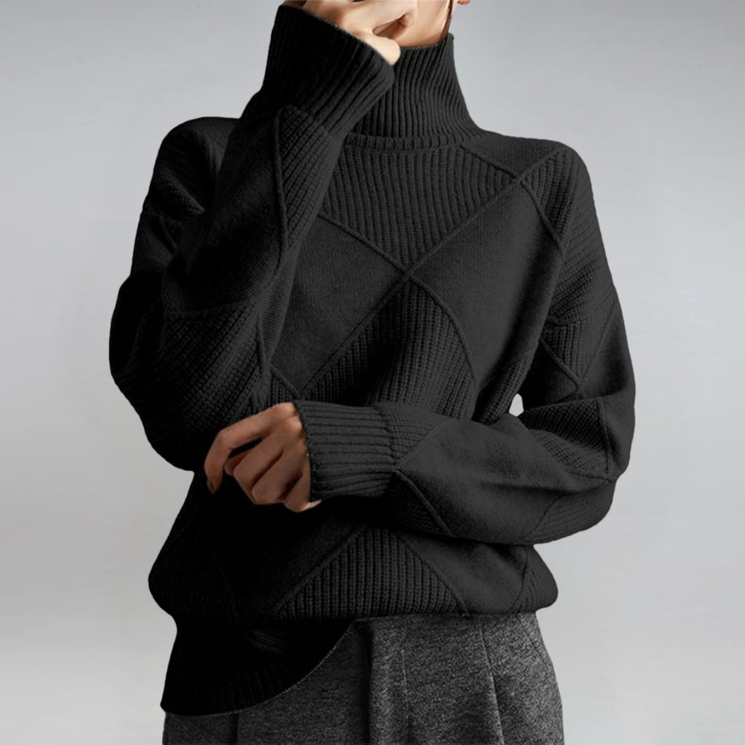 Lauren | Luxuriöser Feinstrickpullover mit Stehkragen