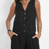 Aira - Ensemble mit Knopfweste und weiter Hose