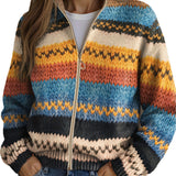 Beate | Zip-Strickjacke im Zickzack-Muster