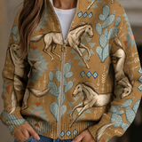 Andrea | Zip-Strickjacke im Südwest-Look