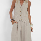 Aira - Ensemble mit Knopfweste und weiter Hose