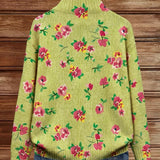 Birgit | Zip-Strickjacke mit Blüten