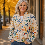 Petra | Zip-Strickjacke mit Blattmuster