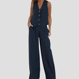 Aira - Ensemble mit Knopfweste und weiter Hose