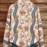 Roswitha | Zip-Strickjacke mit Rosen