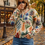 Claudia | Zip-Strickjacke mit Blütengarten